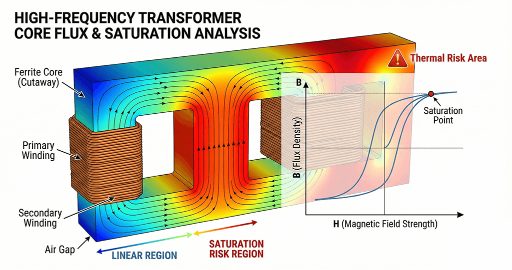 How Magnetic Saturation and the B–H Curve Affect High-Frequency Transformer Reliability