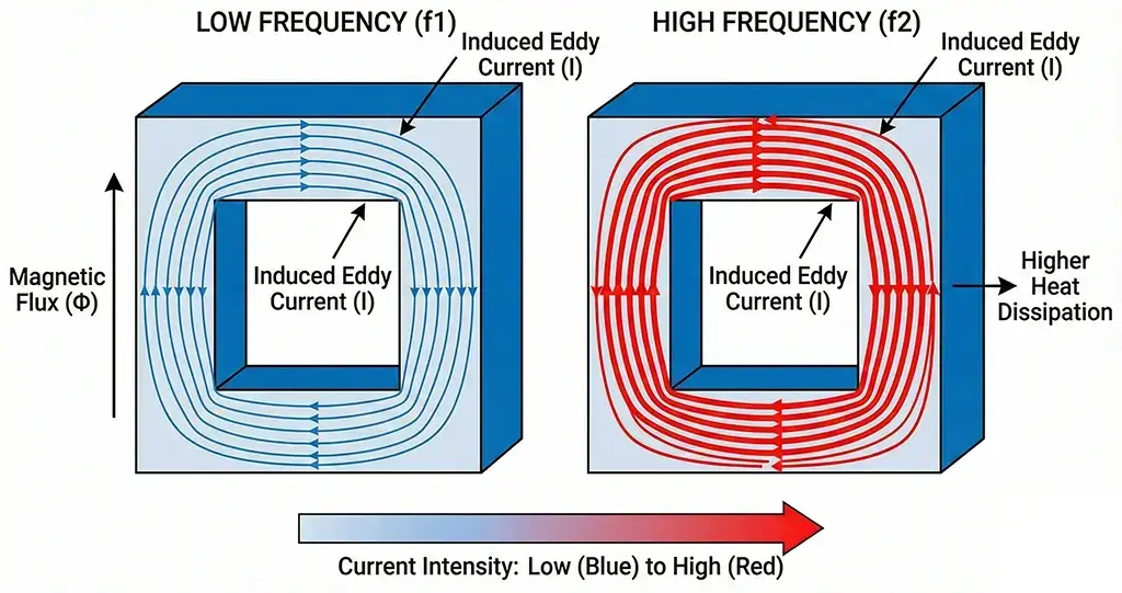 eddy current loss mechanism in transformer core