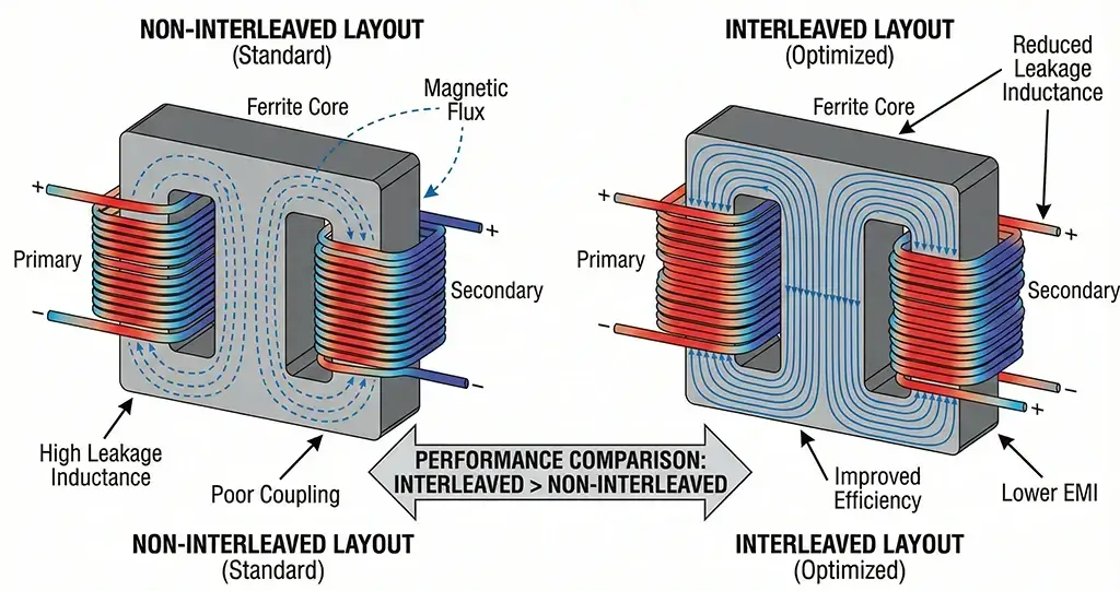 transformer winding structure impact on performance