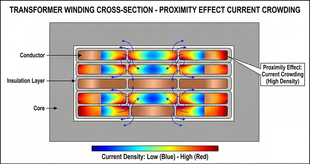 proximity effect current crowding transformer winding